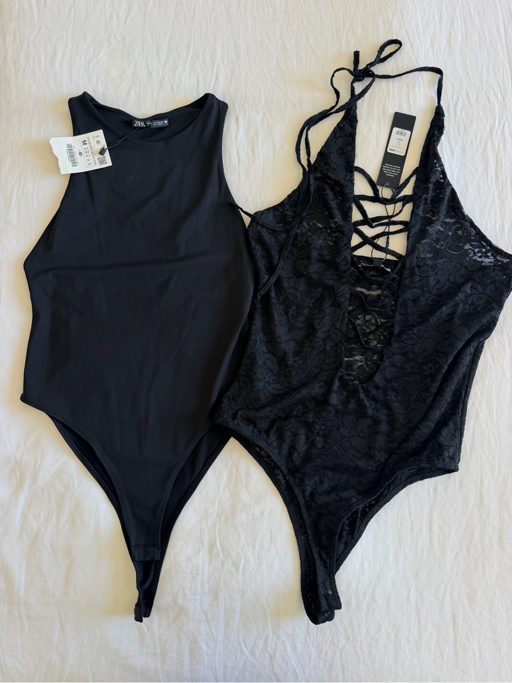 NWT Zara & Fashion Nova Black Bodysuit Bundle